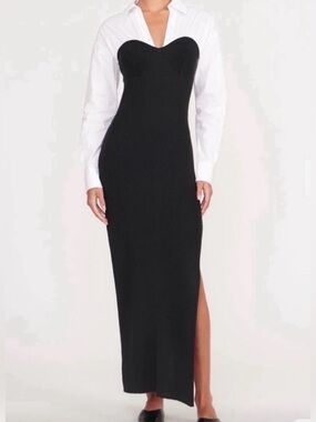 STAUD | Dresses | New Staud Dena Drop Waist Poplin Dress In Navy Blue  Cotton | Poshmark